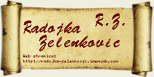 Radojka Zelenković vizit kartica